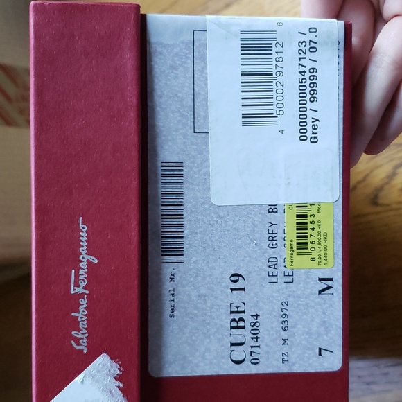 NIB Salvatore Ferragamo Grey Cube Sneaker Men's Size 7 - Picture 11 of 12